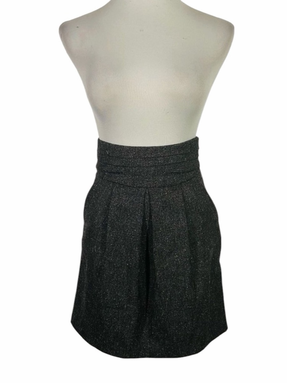 10/$25🦋 Lovely Day Dark Gray Pleated Cowl Mini Skirt - Size Small
